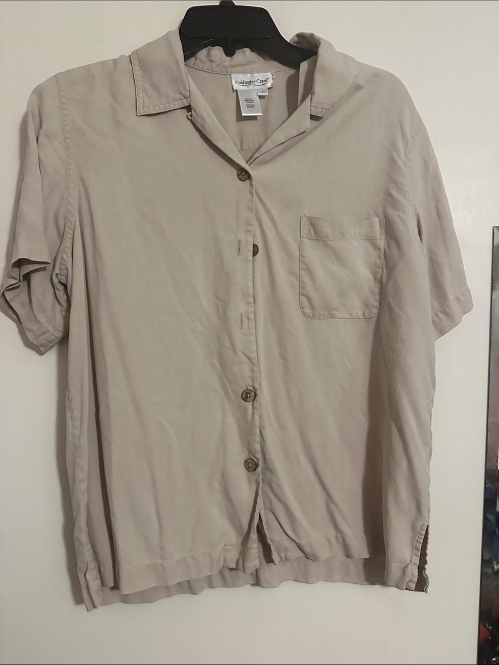 Coldwater Creek Men’s Short-Sleeve Shirt Jacket — Beige